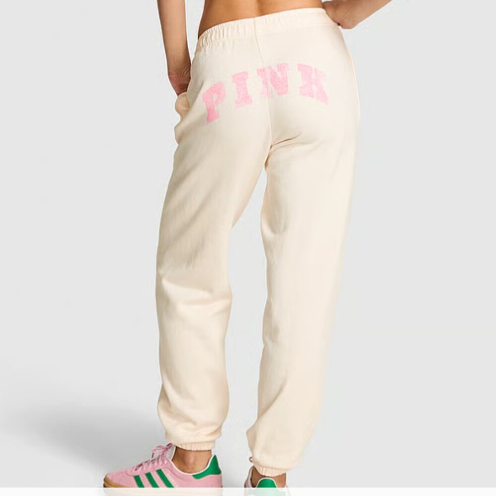 PINK Victoria's Secret Campus Fleece Sweatpants Large Long - NWT